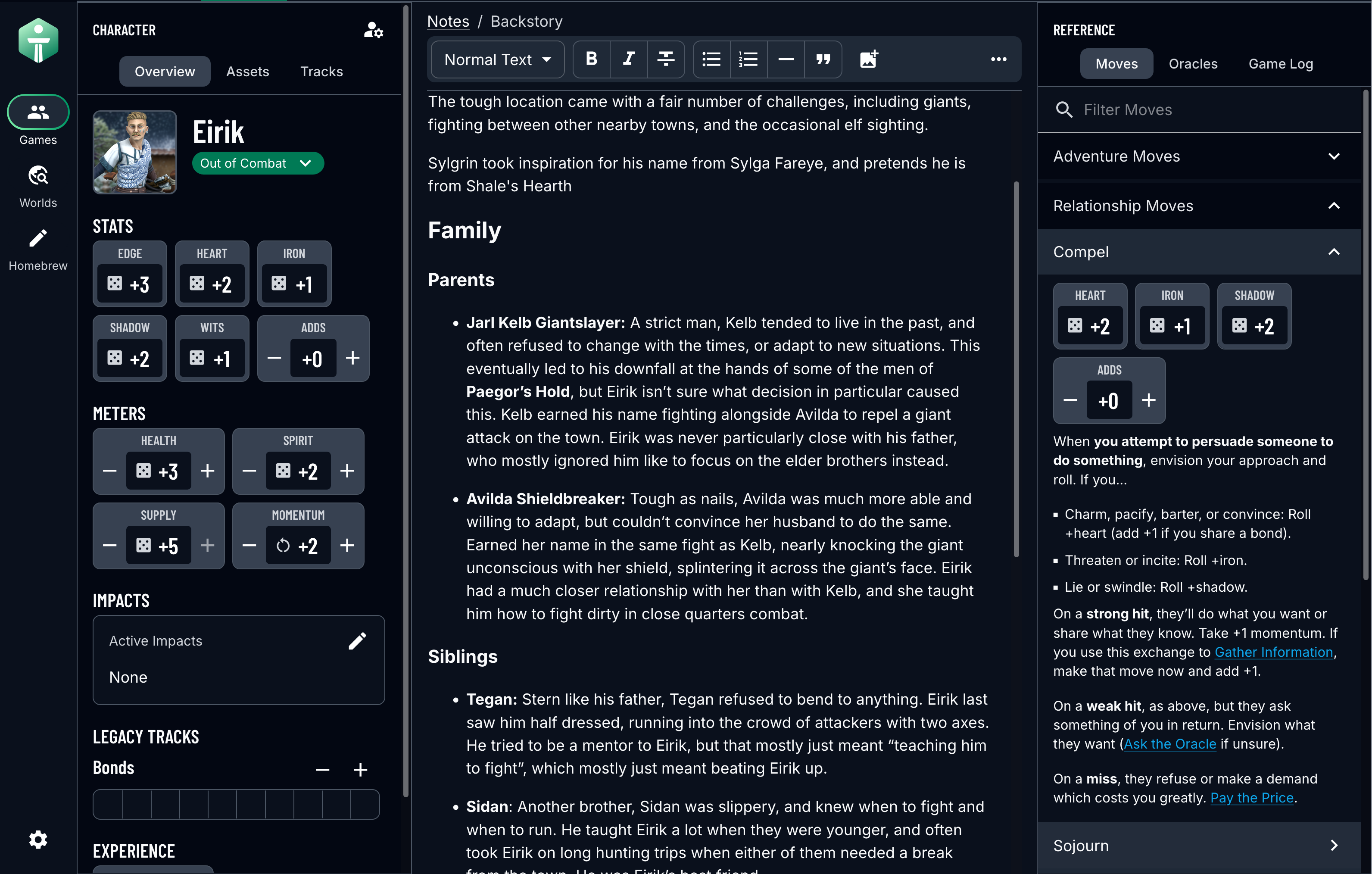 Iron Link Notes Layout